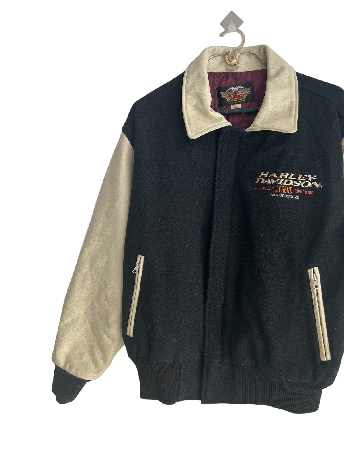 Harley Davidson 1980s Harley Davidson Pro Rider Leather Varsity Jacket Size US XL / EU 56 / 4 - 8 Thumbnail