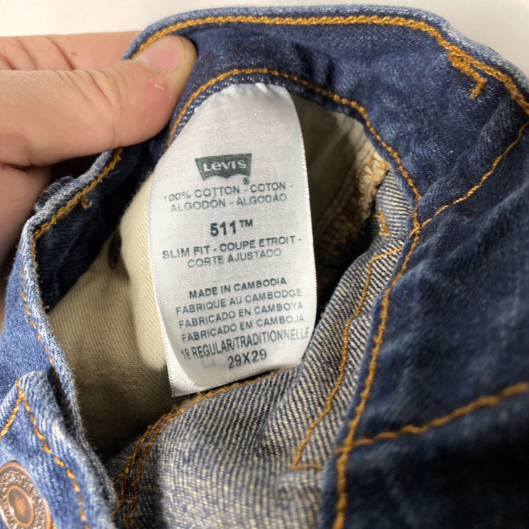 Levi's Levi’s 511 Men’s Slim Fit Jeans 30x30 Medium Blue Denim 5-Pocket Zip Button Logo Slim Mens Jeans Size US 30 / EU 46 - 5 Thumbnail