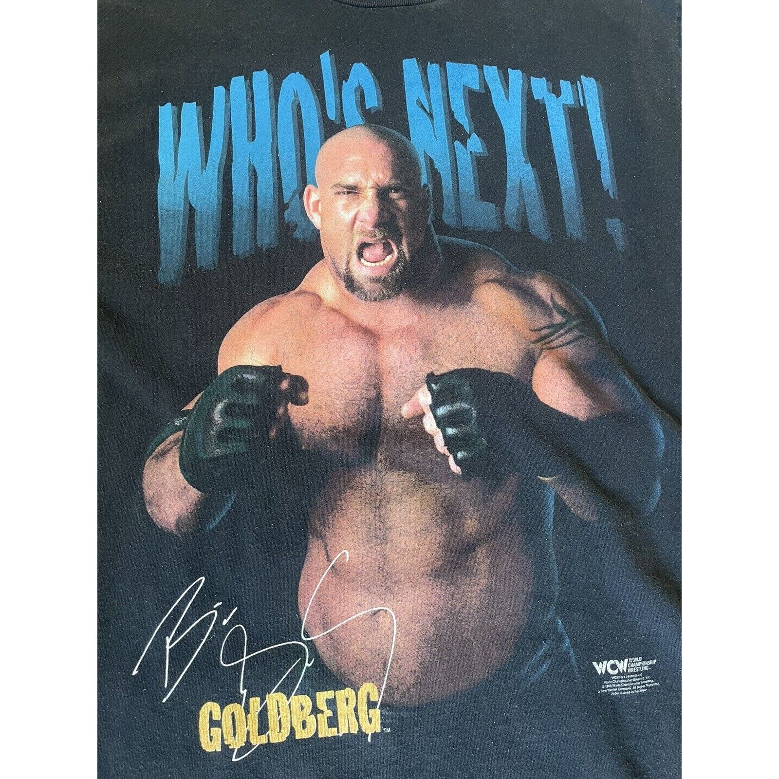 WCW/nWo VINTAGE 1998 WCW Goldberg Who’s Next! XL 90s Wrestling Shirt Size US XL / EU 56 / 4 - 3 Thumbnail