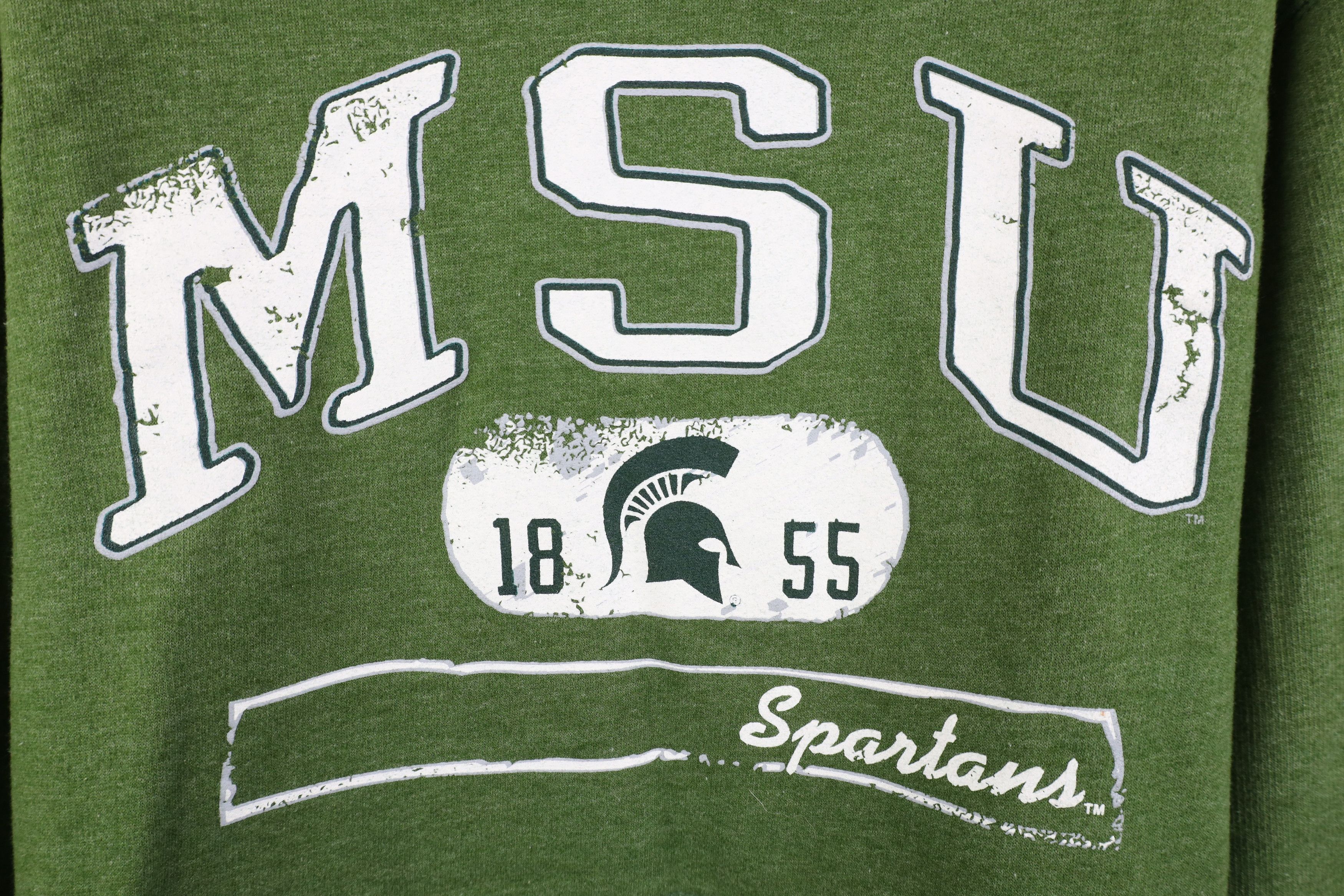 Vintage Vintage 90s Y2K Spell Michigan State University Hoodie Green Size US S / EU 44-46 / 1 - 4 Thumbnail
