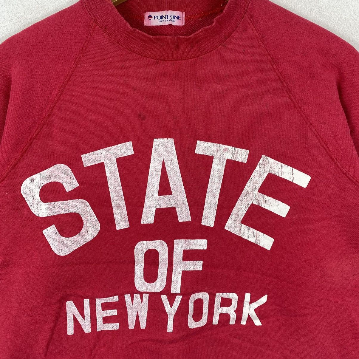 Vintage Vintage Point One State of NY Red Sweatshirt M Varsity Size US M / EU 48-50 / 2 - 4 Thumbnail