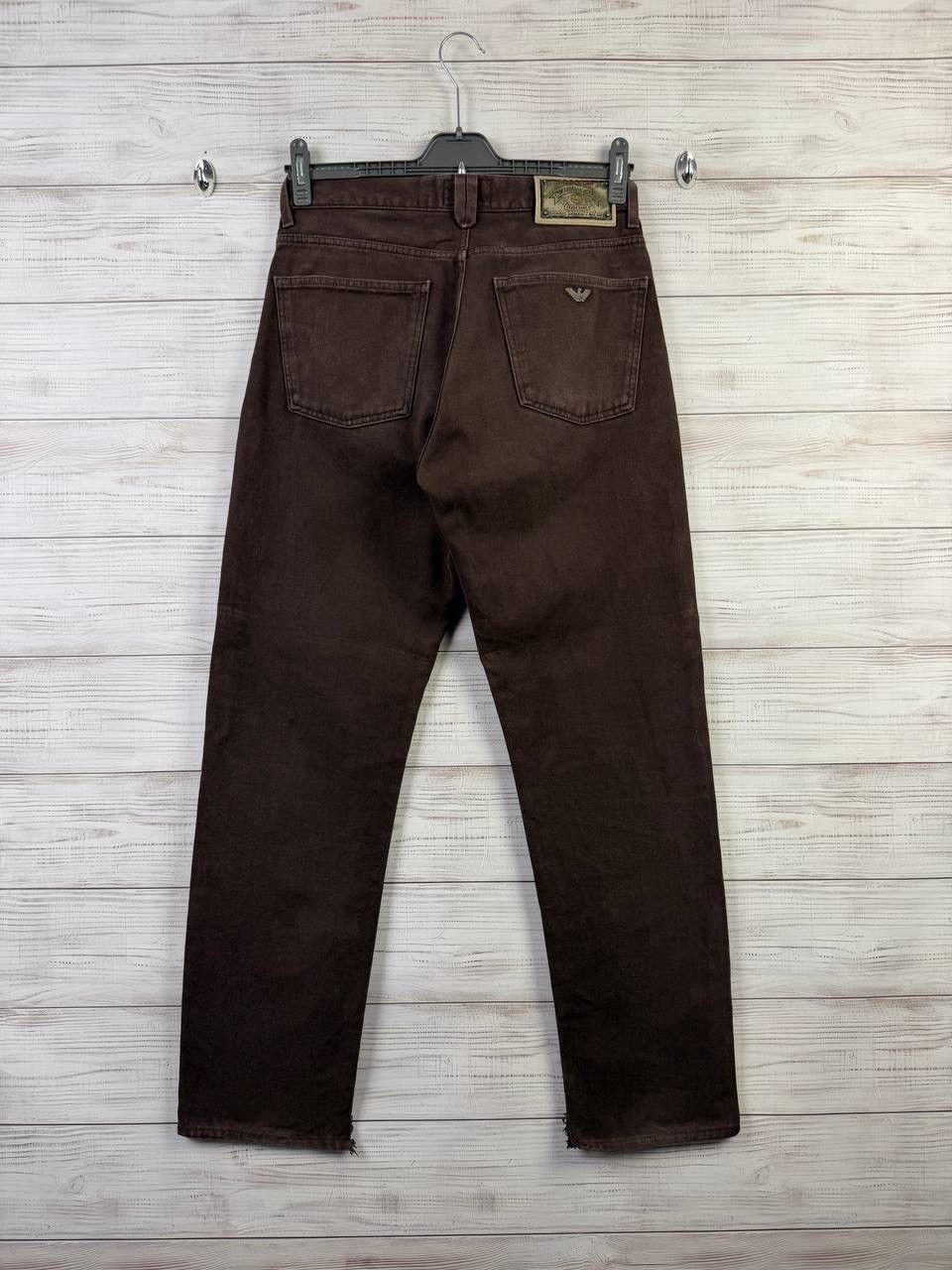 Armani ARMANI Pants Trousers Vintage Jeans Brown 90s Size US 31 - 1 Thumbnail