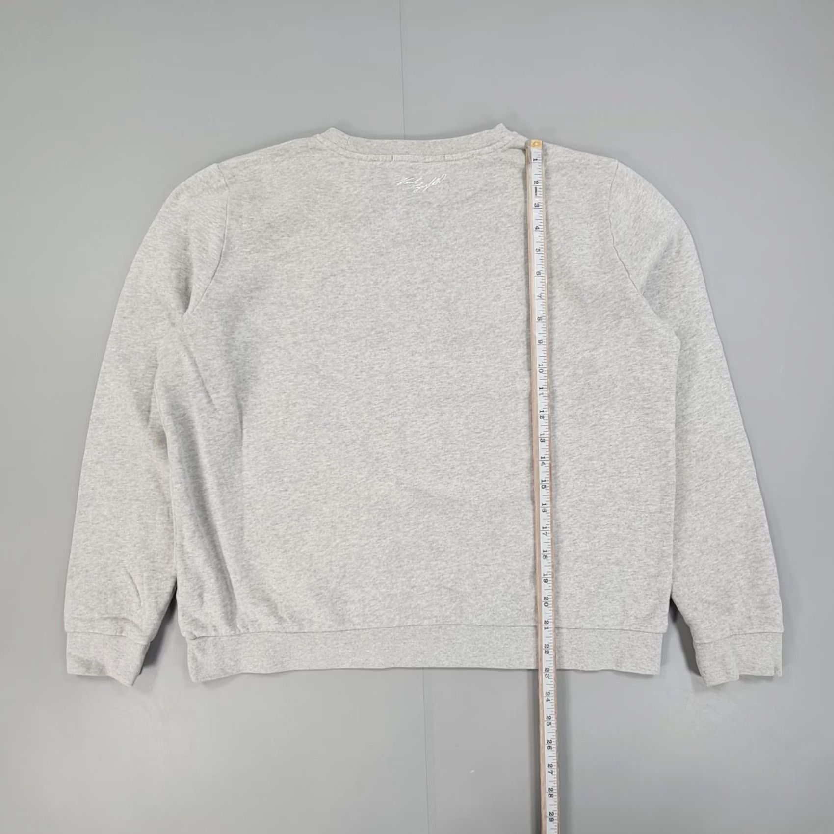Karl Lagerfeld Karl Lagerfeld Sweatshirt Womens Grey Medium Cotton Fleece Logo Pullover Crew Neck Long Sleeve Regular Size M / US 6-8 / IT 42-44 - 6 Thumbnail
