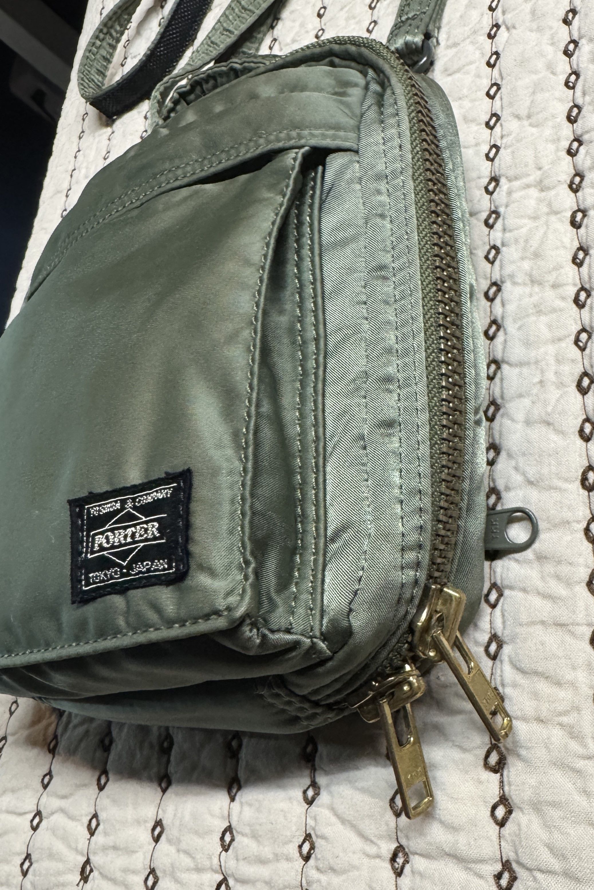 Porter PORTER TANKER VERTICAL MESSENGER BAG SAGE GREEN OS Size ONE SIZE - 14 Thumbnail