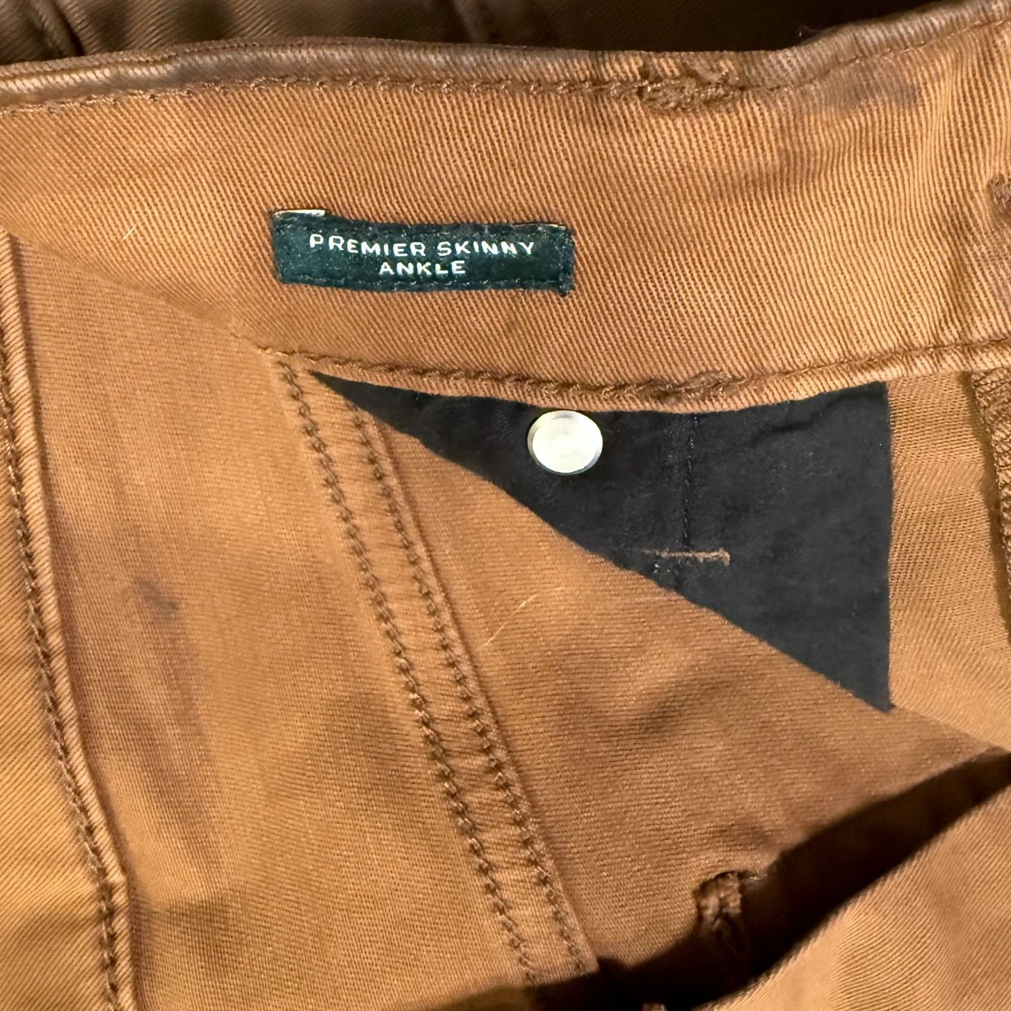 Ralph Lauren RALPH LAUREN Premier Skinny Ankle Waxed Denim Size 10 Brown Size 32" / US 10 / IT 46 - 3 Thumbnail