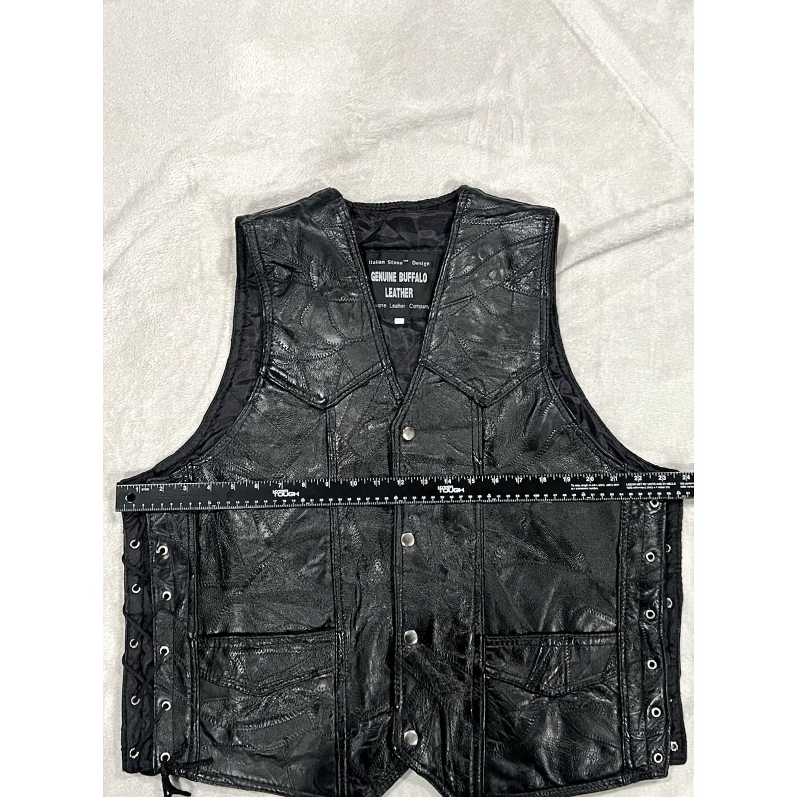 Palace Navarre Leather Vest Men's Black Buffalo Leather Italian-Missing a Lace Size 3XL Size US XXL / EU 58 / 5 - 4 Thumbnail