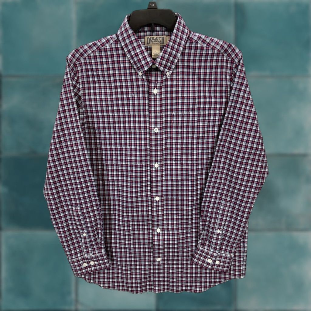 Vintage Duluth Wrinklefighter Slim Fit Long Sleeve Shirt Men Large Red Plaid Button Down Size US L / EU 52-54 / 3 - 1 Thumbnail