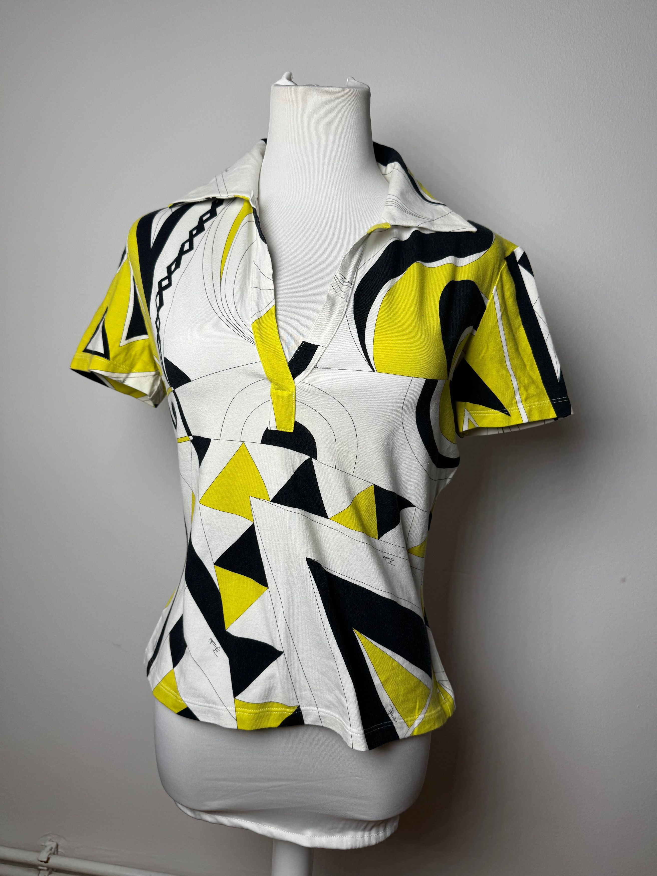 Emilio Pucci Vintage Top White Yellow Black Size M / US 6-8 / IT 42-44 - 1 Thumbnail