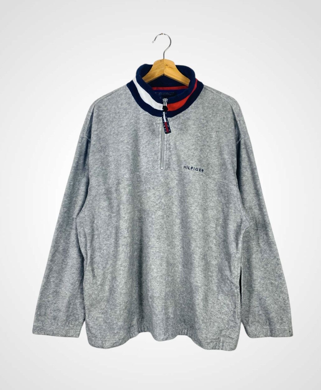Tommy Hilfiger Vintage 90s Tommy Hilfiger Half Zipper Fleece Sweater Size US L / EU 52-54 / 3 - 1 Thumbnail