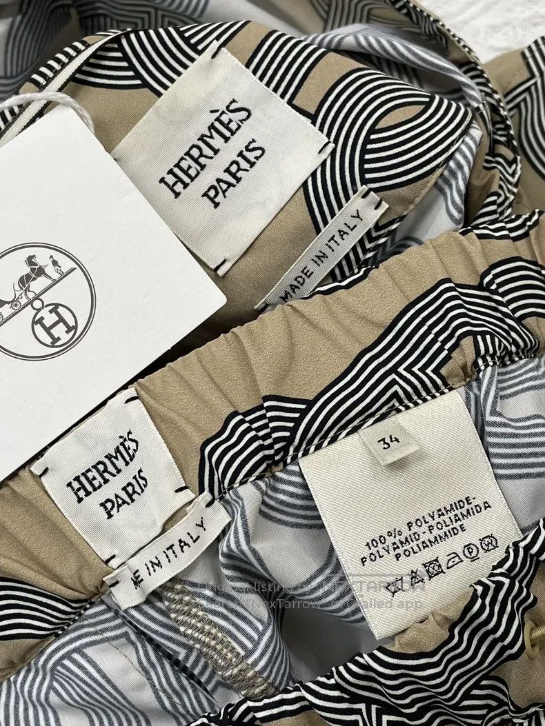 Other Hermes Black and Green Striped Printed Cashmere Overcoat Size XS / US 0-2 / IT 36-38 - 3 Thumbnail