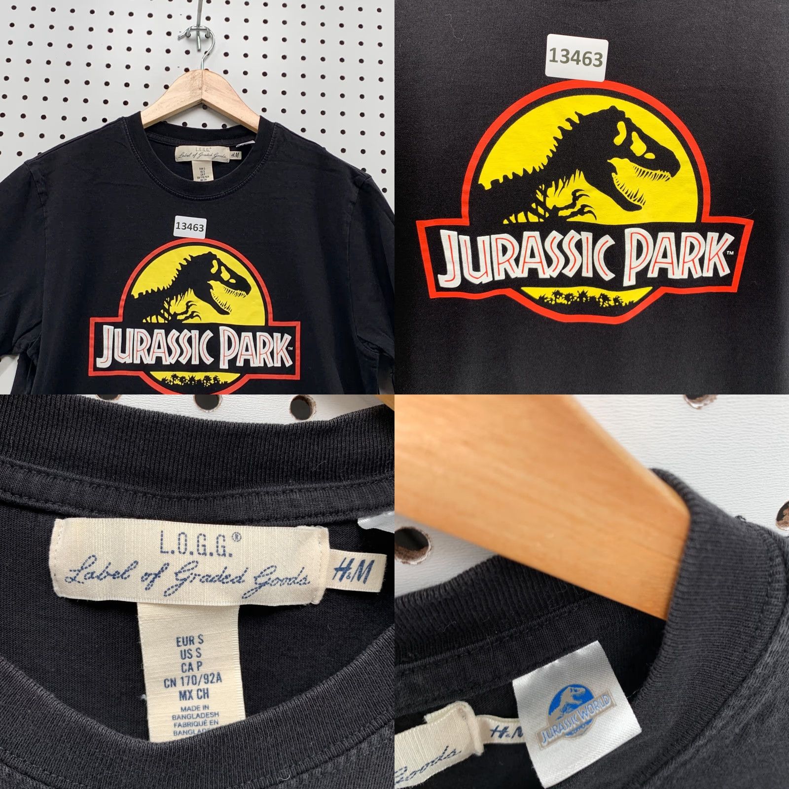 H&M Jurassic Park Movie Shirt Black Mens Small H&M Brand Short Sleeve T-Shirt Graphic Tee Unisex Adults Movie Theme Mens Size US S / EU 44-46 / 1 - 8 Thumbnail
