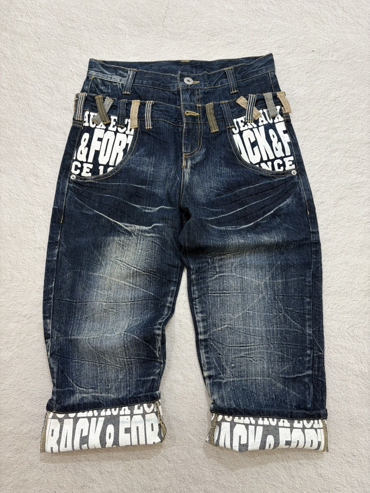 Junya Watanabe 2000s Nylus japan double waist poem denim Y2k style Size US 29 - 1 Thumbnail