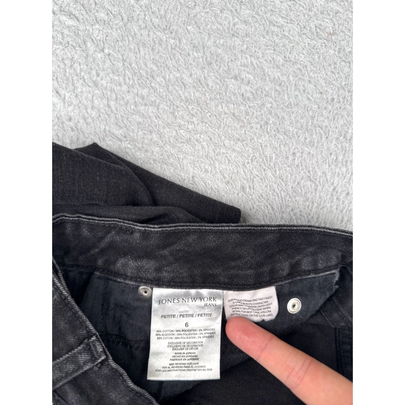 Jones New York Jones New York Jeans Womens 6P Black Lexington Straight Mid Rise Cotton 26x25 Size 28" / US 6 / IT 42 - 7 Thumbnail