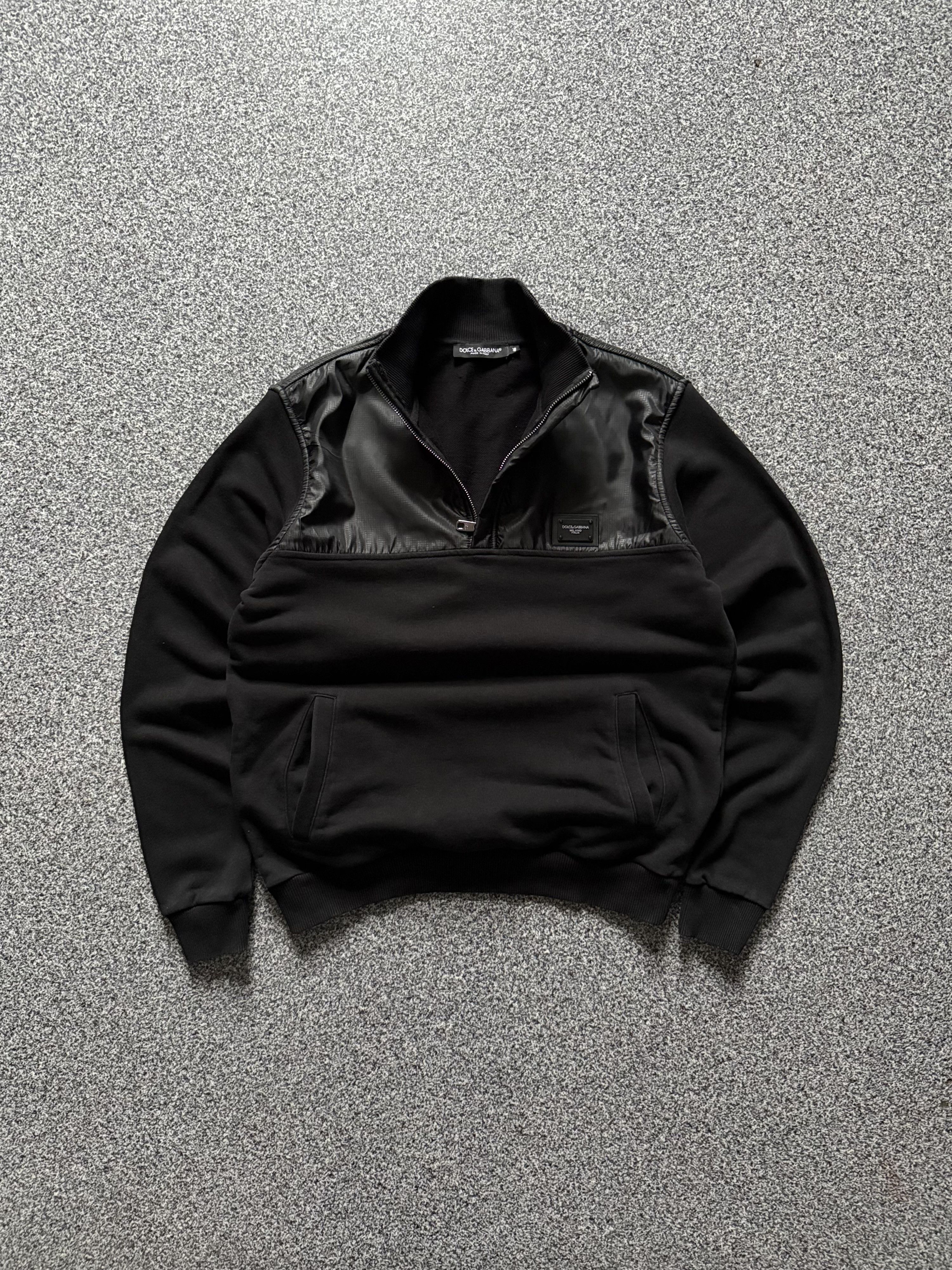 Dolce & Gabbana half zip sweatshirt sweater black 46 logo