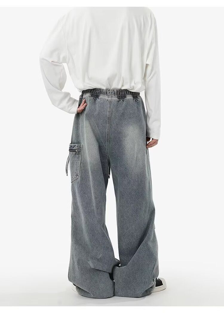Japanese Brand × Jean American retro pocket loose washed wide-leg cargo jeans Size US 32 / EU 48 - 4 Thumbnail