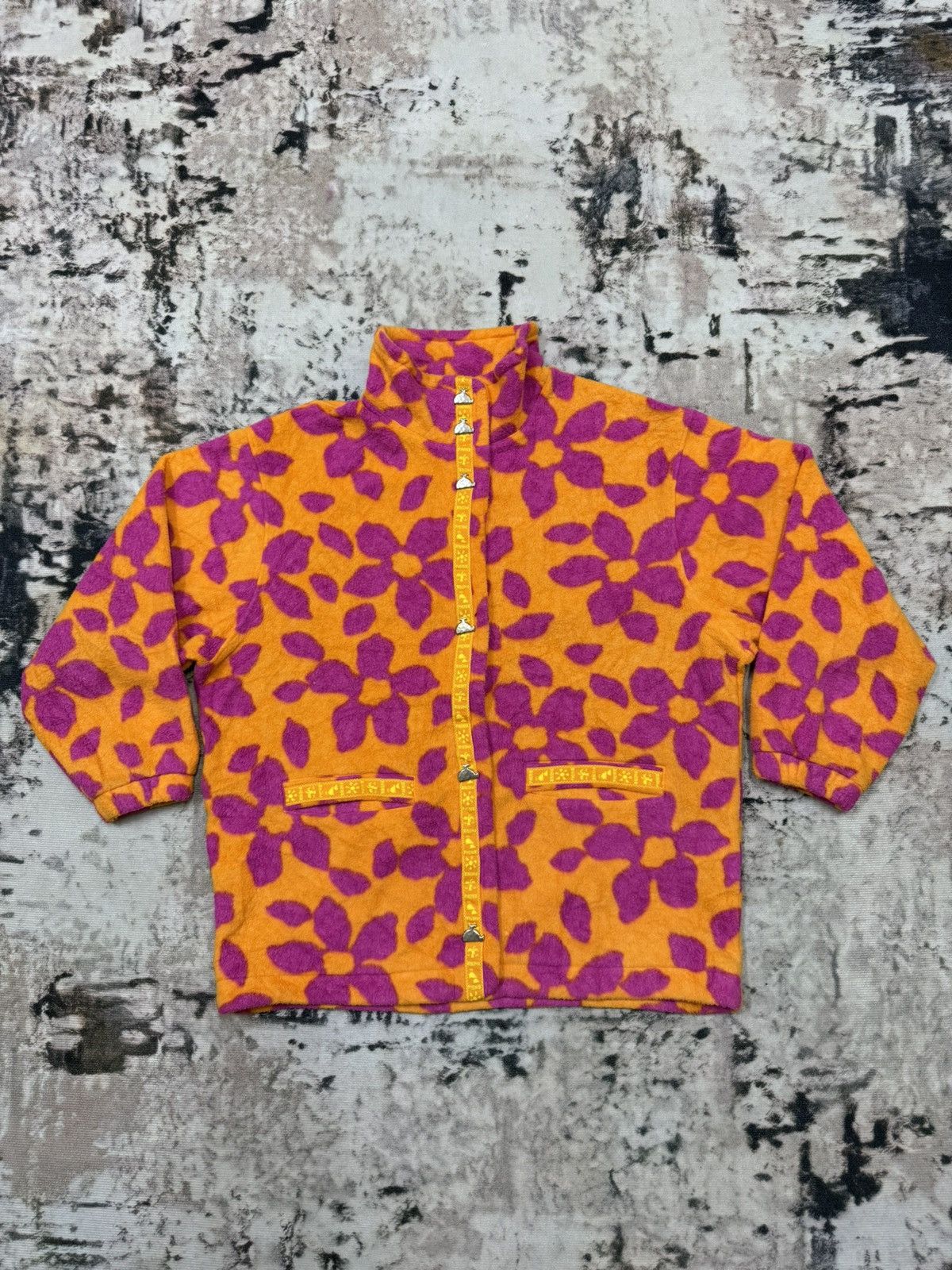 Phenix Vintage 90s Phenix All Over Print Fleece Jacket Button Snap Size US L / EU 52-54 / 3 - 3 Thumbnail