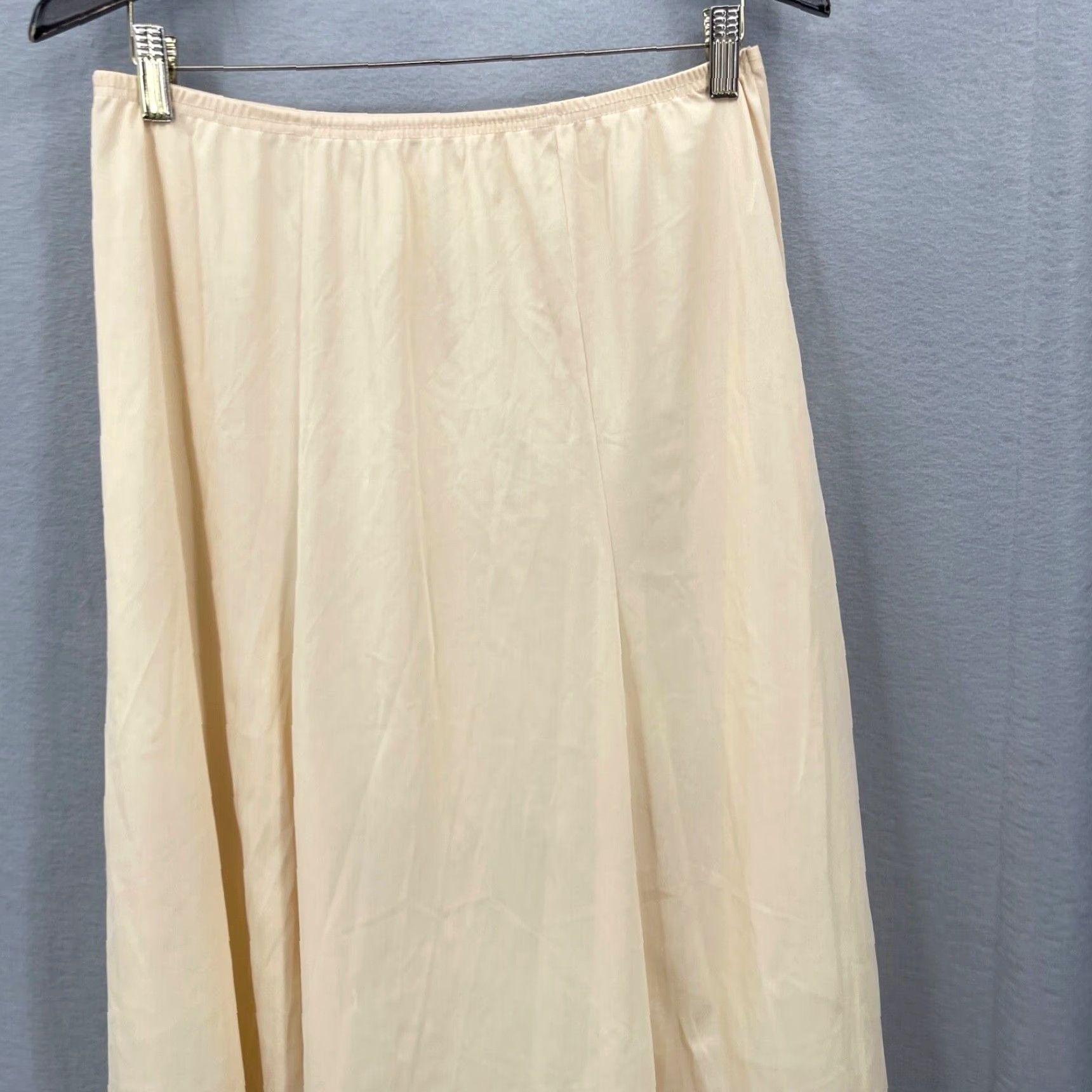 Vintage VINTAGE Vanity Fair Slip Shirt Womens Large Pink Peach Lace Trim 1980s Nylon Art Deco Sissy Size 36" / US 14 / IT 50 - 4 Thumbnail