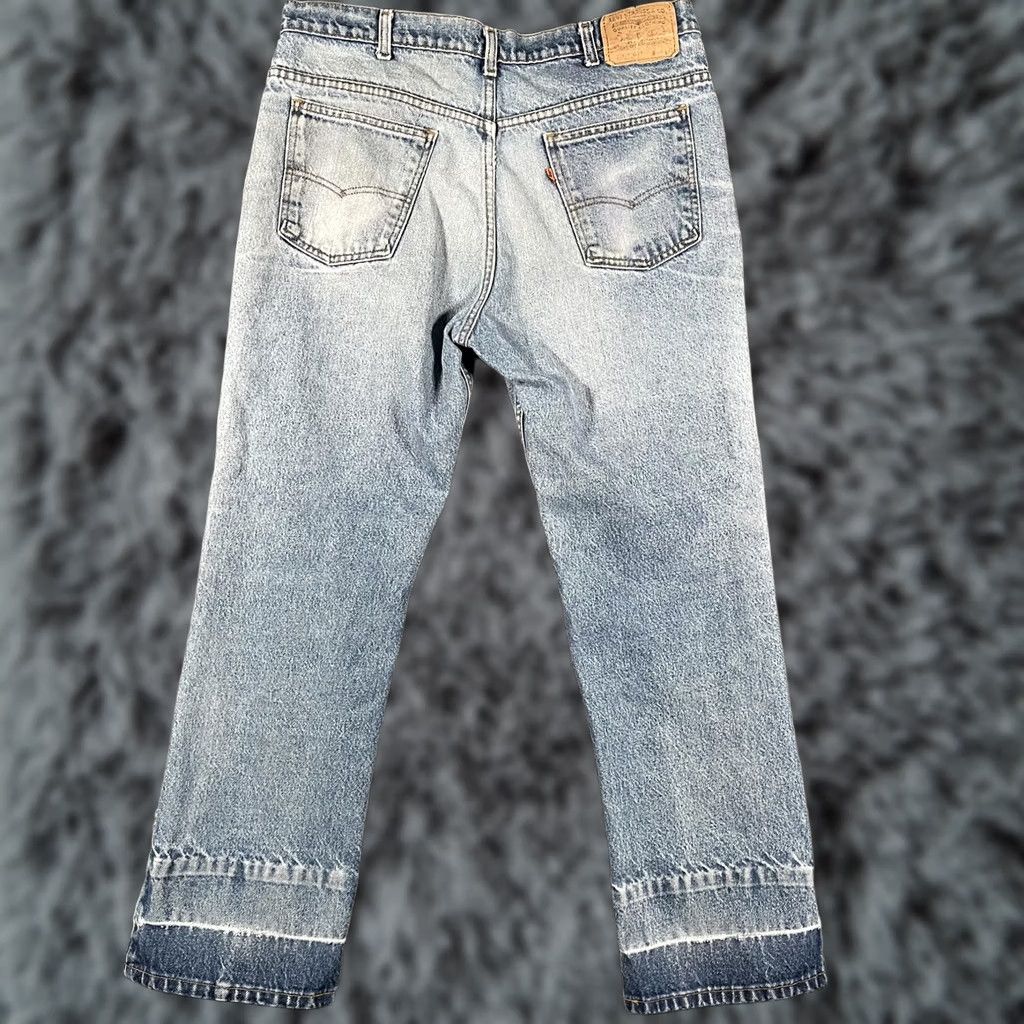 Levi's VINTAGE Levi's Jeans Mens 37x28 Light Blue Distressed Regular Straight Denim Jeans Size US 37 - 1 Thumbnail