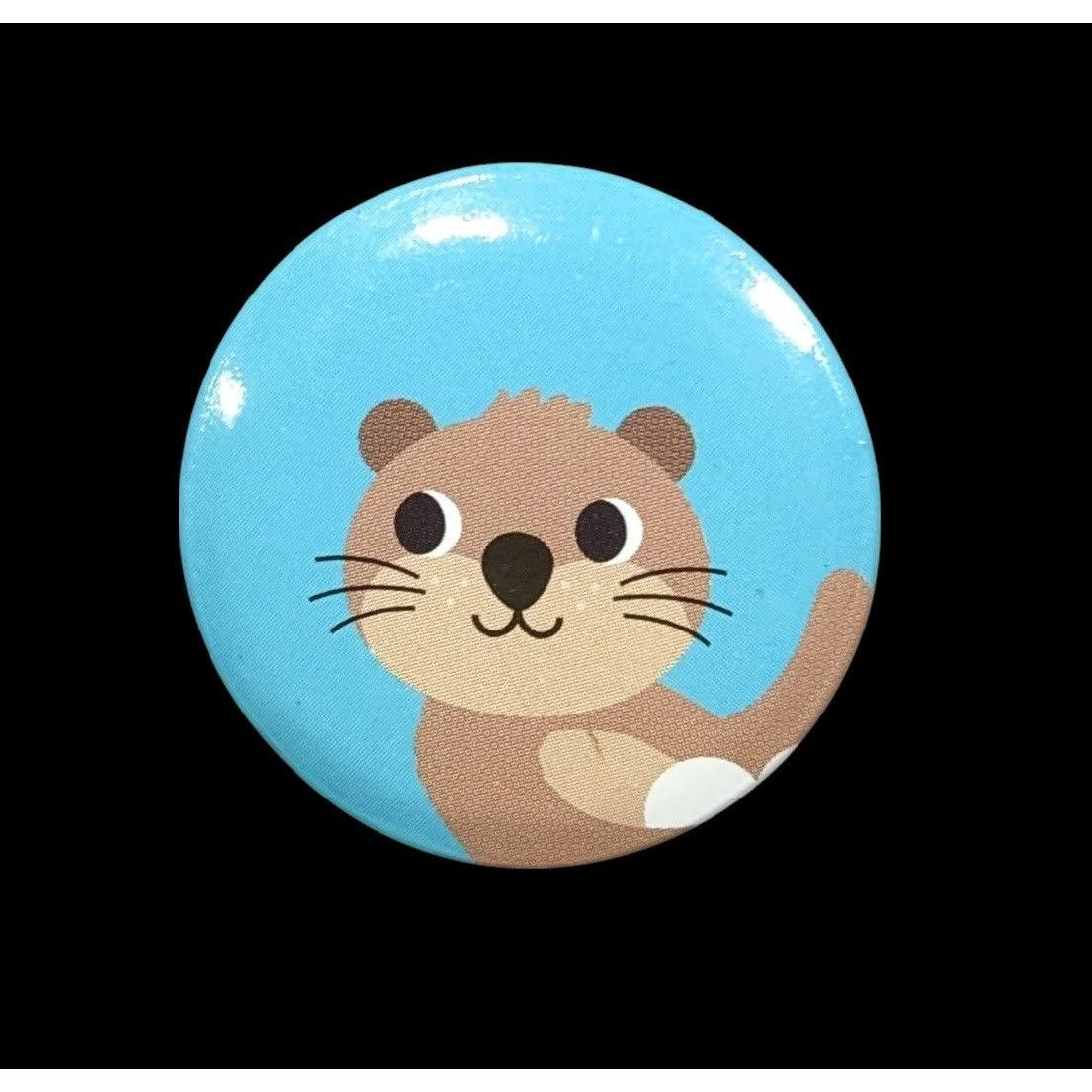 Other Animal Themed Cute Baby Otter Blue Pin/Badge Size ONE SIZE - 1 Thumbnail