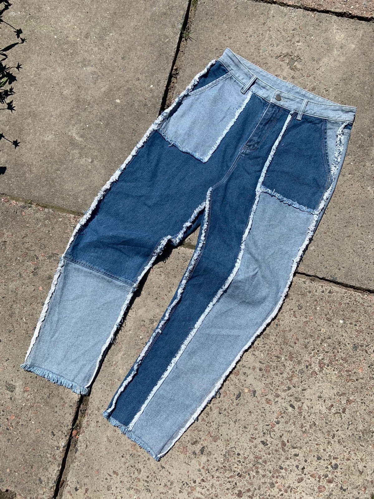 Pre-owned Avant Garde X Hysteric Glamour Vintage Y2k Patchwork Distressed Denim Parachute Pants (size 31)