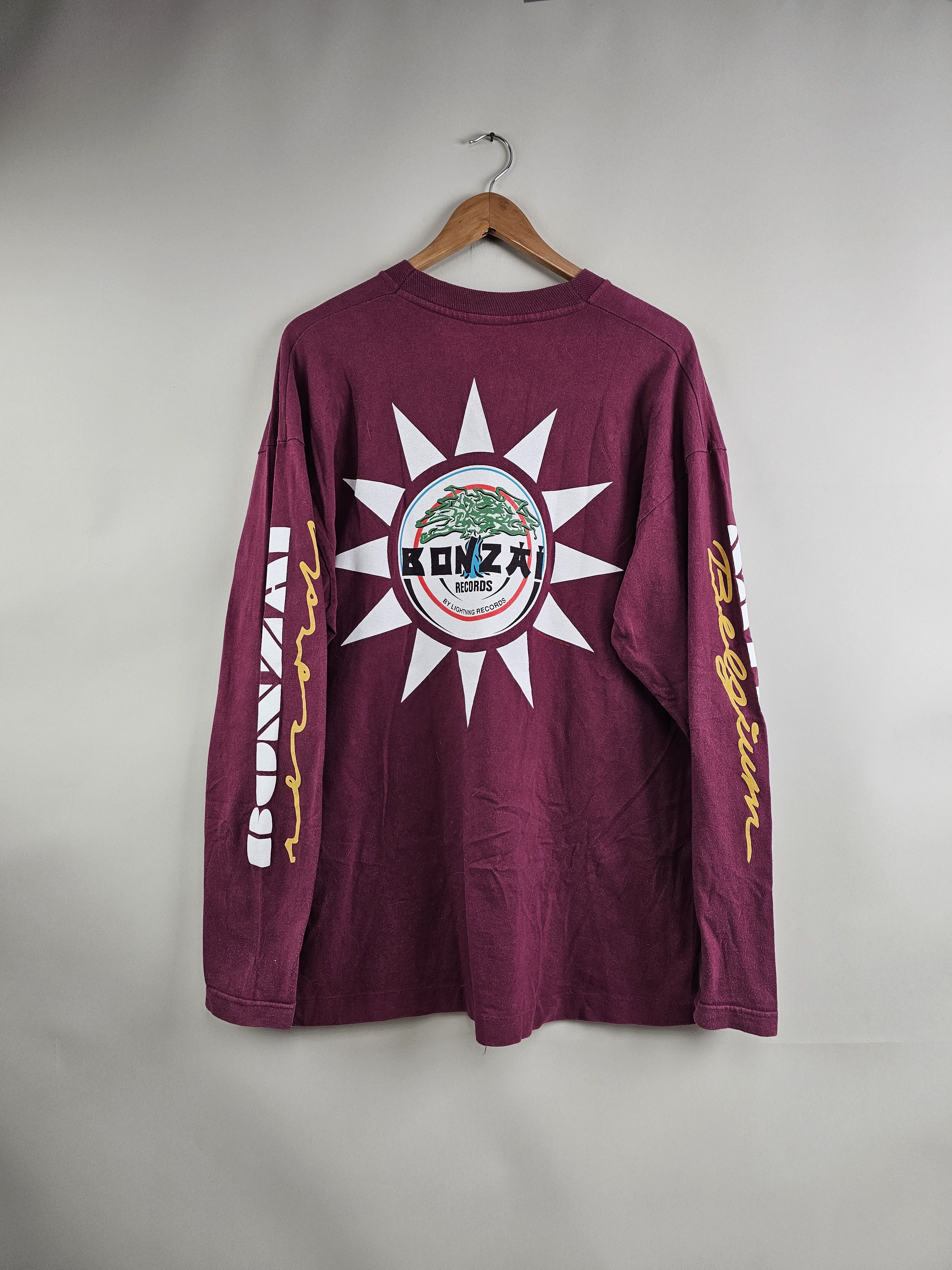 Band Tees × Thunderdome × Vintage 1993 Bonzaï Records Long Sleeve 90s Techno Gabber XL Size US XL / EU 56 / 4 - 7 Thumbnail