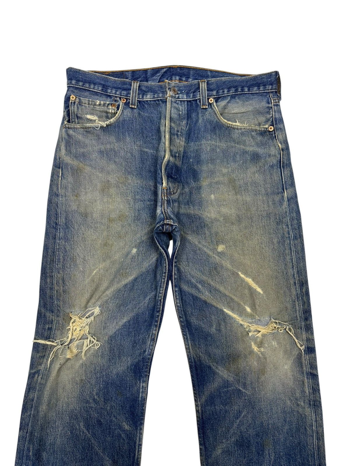 Kapital Vintage Levis 501xx Destroyed Denim Jean Made in USA 🇺🇸 Size US 34 / EU 50 - 5 Thumbnail