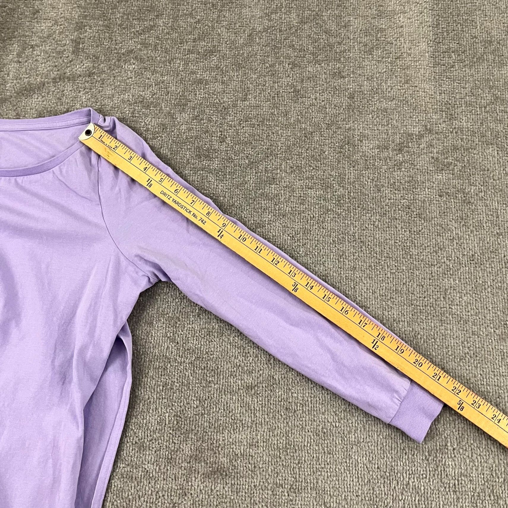 Vintage MONICA + ANDY Shirt Womens M Purple Blouse Boat Neck Pajama Side Slit Top Size M / US 6-8 / IT 42-44 - 5 Thumbnail