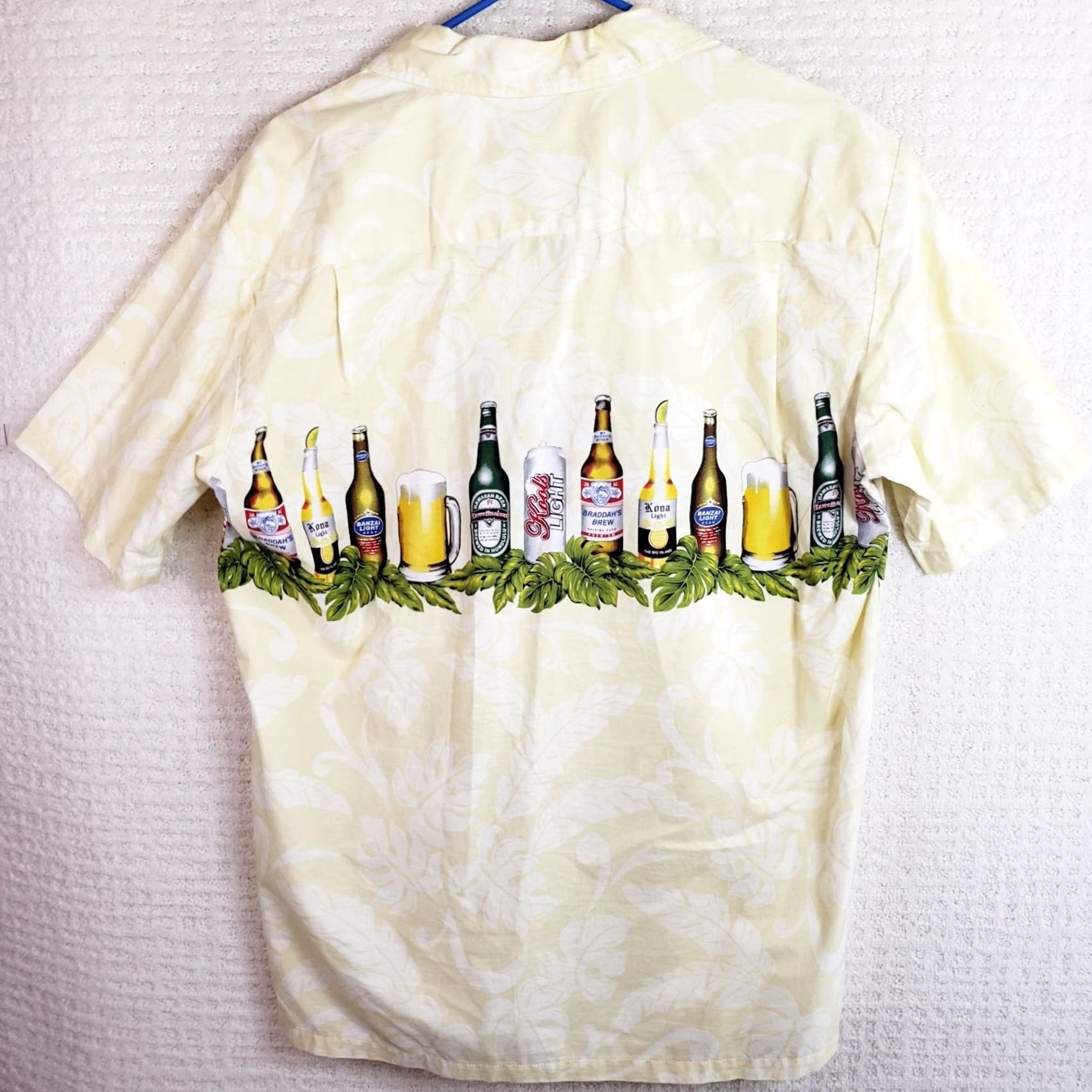 Vintage Aloha Republic Shirt Men L Yellow Floral Beer Short Sleeve Camp Shirt Size US L / EU 52-54 / 3 - 7 Thumbnail