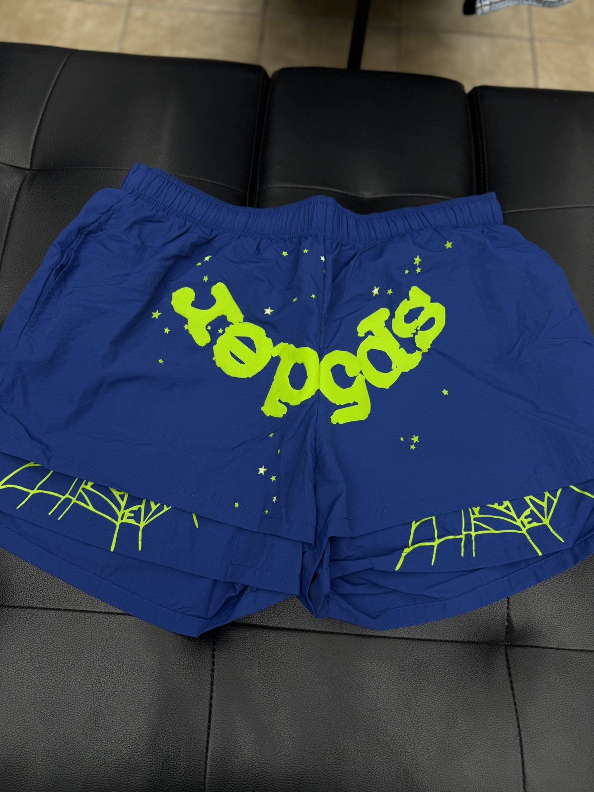 Sp5der Double Layer WEB Shorts Size XXL (NEW) Blue