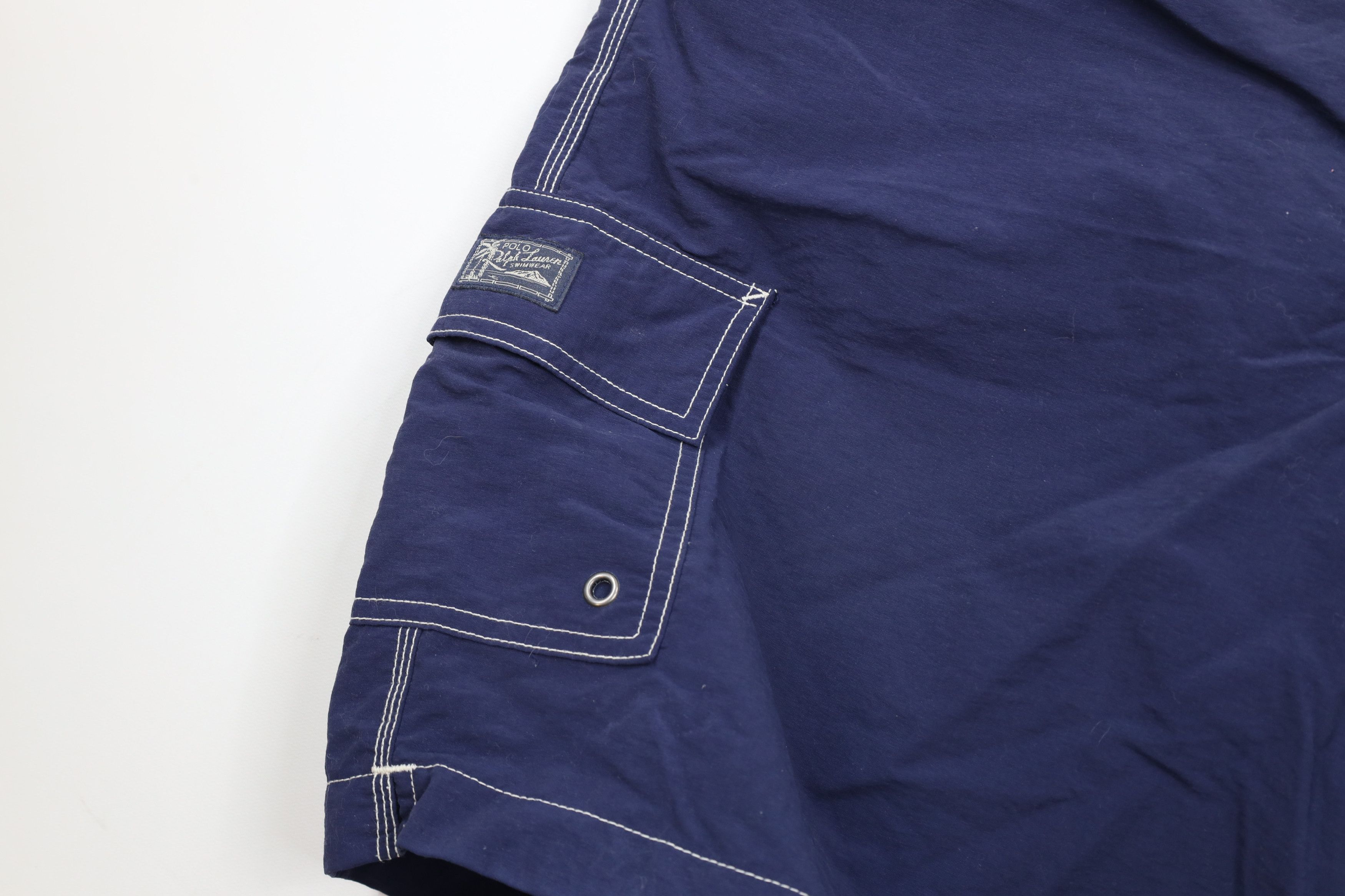 Ralph Lauren × Vintage Vintage 90s Ralph Lauren Spell Out Lined Shorts Swim Trunks Size US 36 / EU 52 - 6 Thumbnail