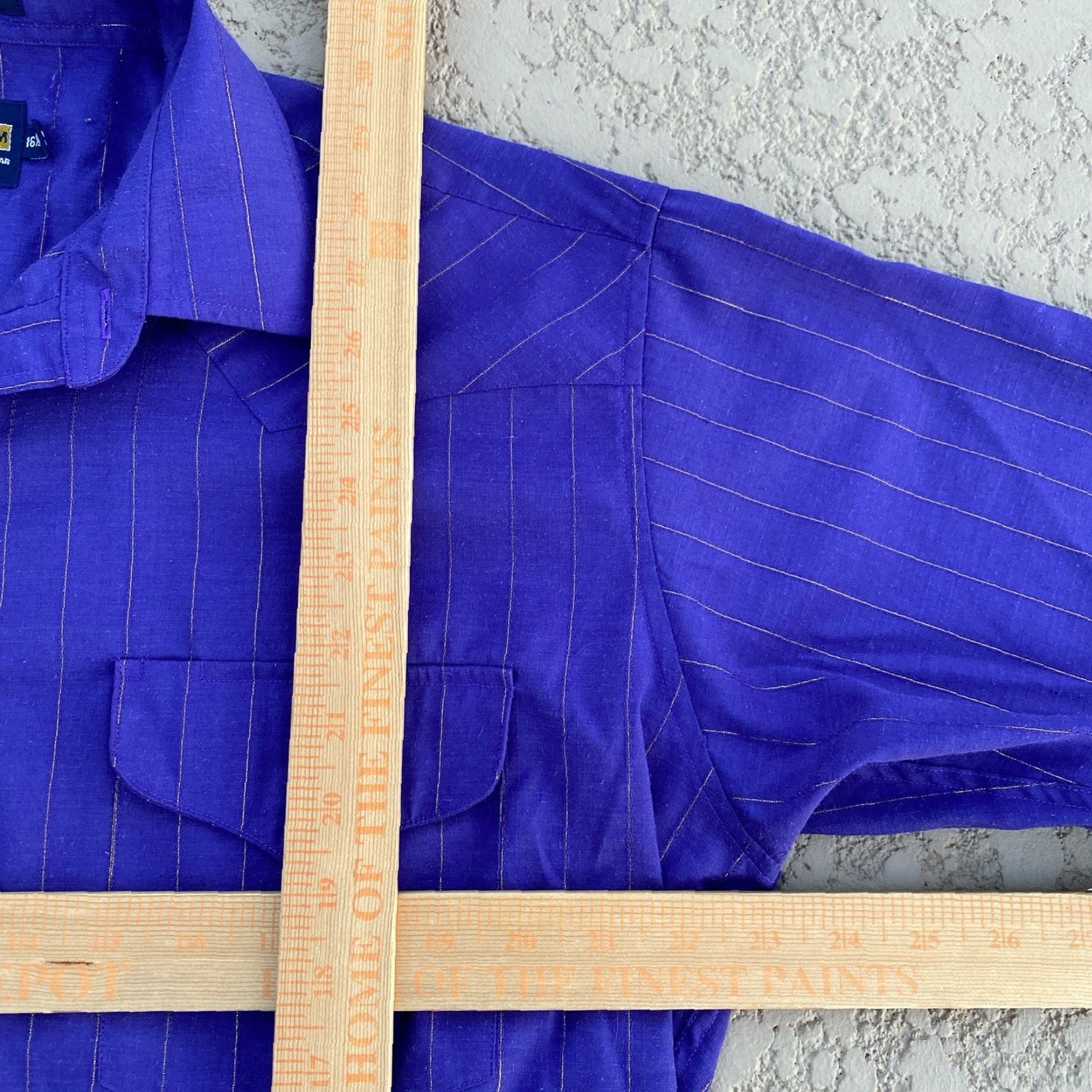 Vintage Panhandle Slim Pearl Snap Button Western Purple Gold Striped Shirt Men’s 16.5-34 Size US XL / EU 56 / 4 - 4 Thumbnail