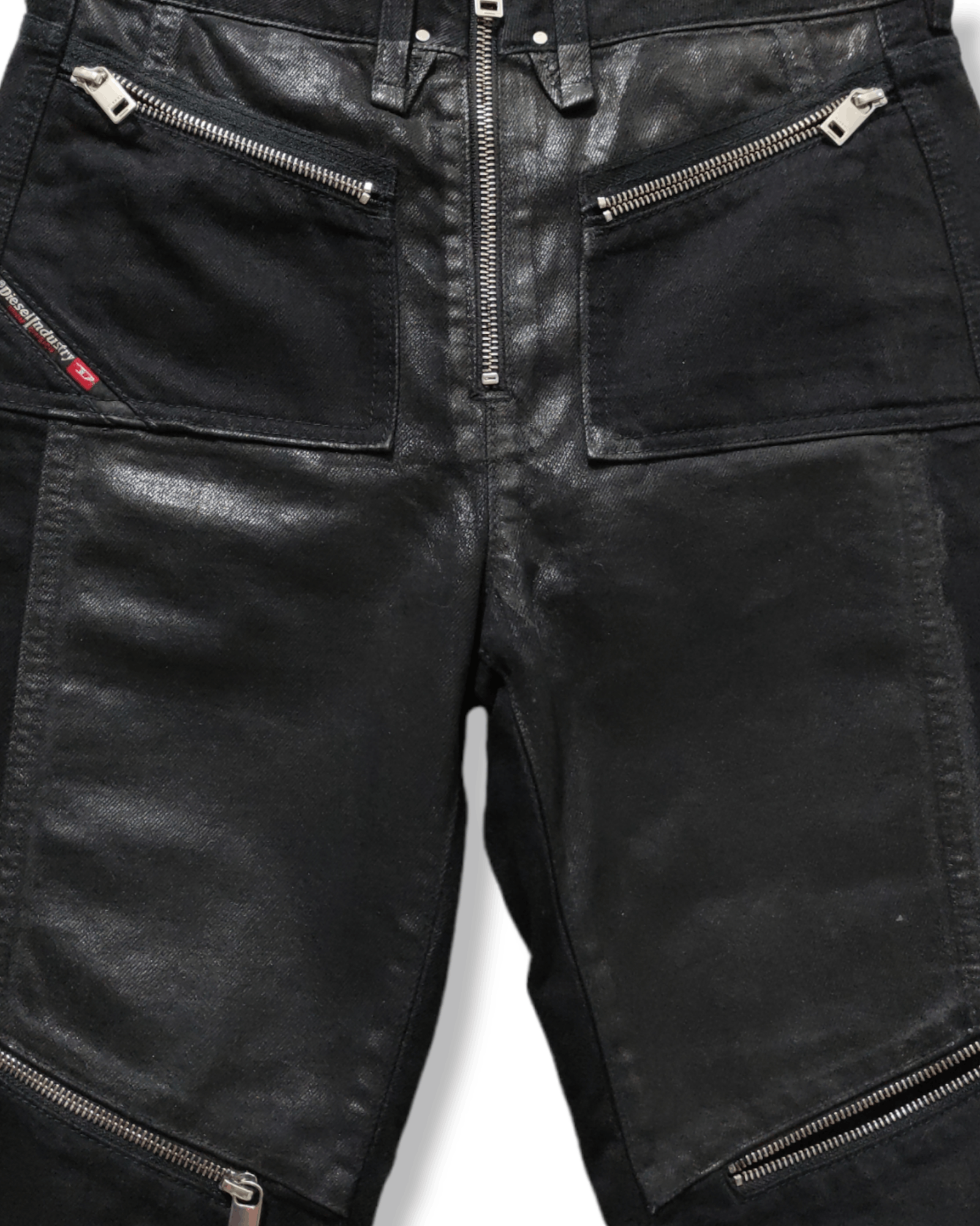 Diesel × Diesel Black Gold Diesel Wax Black Gold Zippered Biker Trouser Pants Size US 29 - 10 Thumbnail