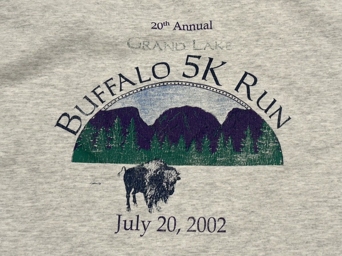 Fruit Of The Loom Vintage 1999 Grand Lake Buffalo 5K Run T-Shirt Size US M / EU 48-50 / 2 - 1 Thumbnail
