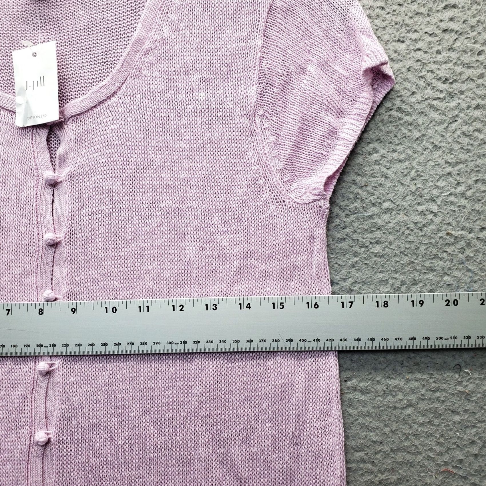 J. Jill J. Jill Knit Cardigan Top Womens Small Purple Classic Short Sleeve Button Front Size S / US 4 / IT 40 - 4 Thumbnail