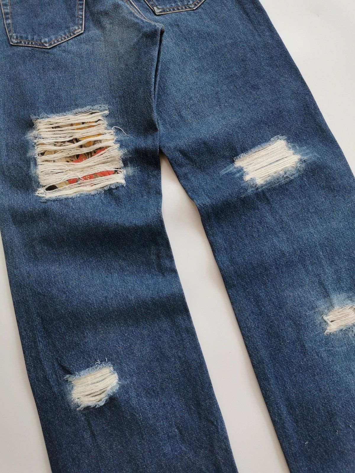 Kapital Back & Forth Selvedge Distressed Ripped Reworked Patch Jeans Size US 28 / EU 44 - 12 Thumbnail