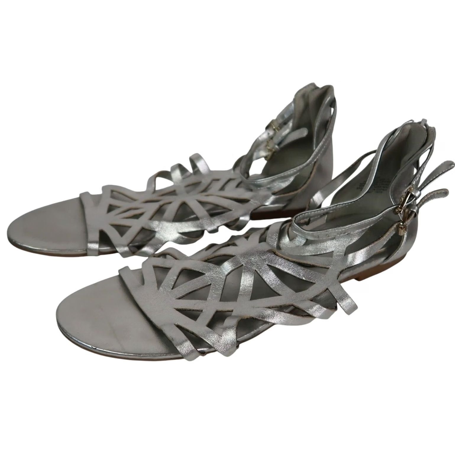 Nine West Nine West Delicacy Sandal Gladiator Flat Silver 9 Women Bohemian Casual Spring Summer Shoes Size US 9 / IT 39 - 3 Thumbnail