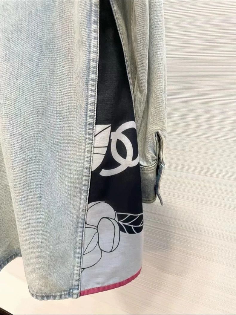 Chanel Chanel 21C camellia stitching denim jacket Size XXS / US 00 / IT 34 - 4 Thumbnail