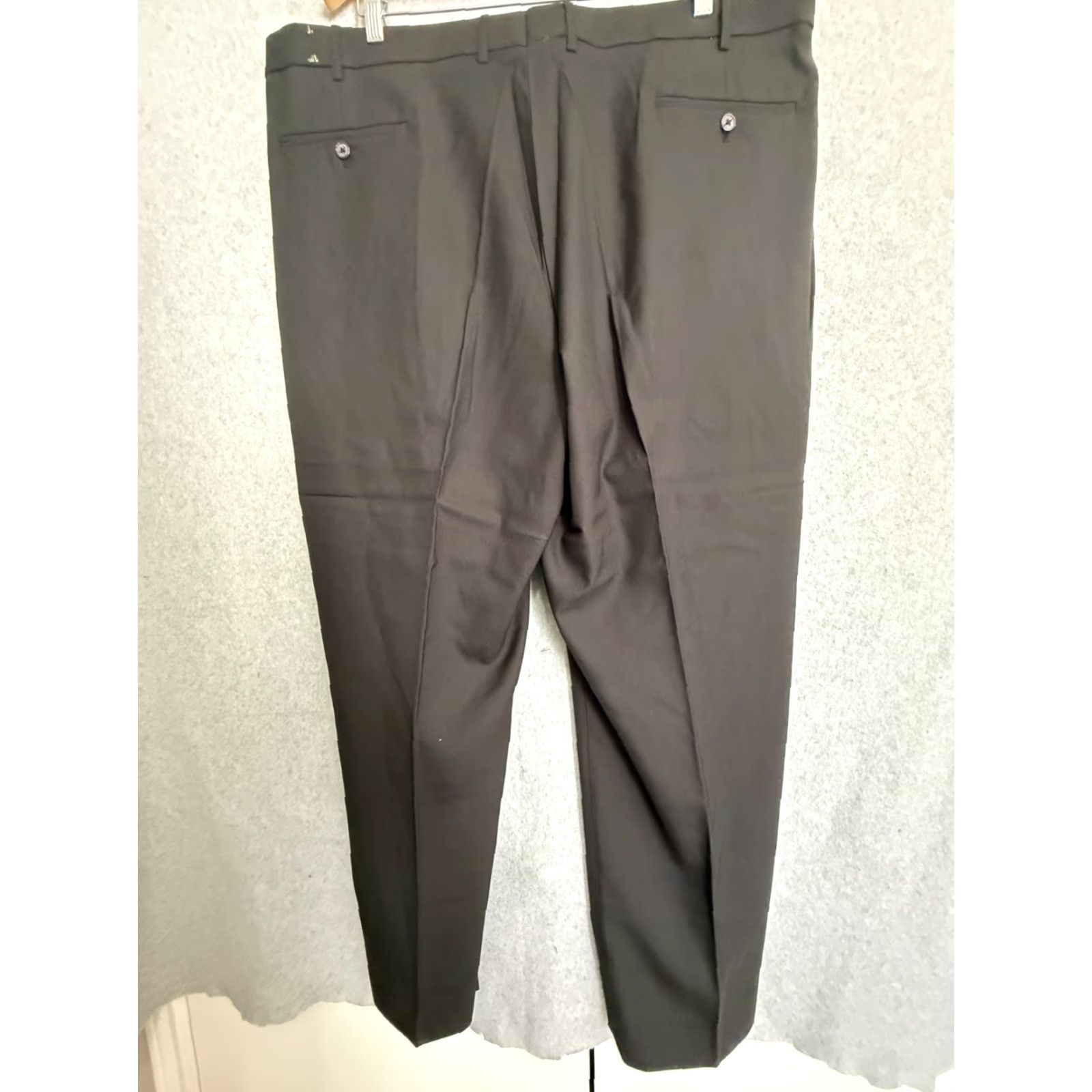 George George Dress Pants Men’s 44x32 Black Flat Front Classic Fit Slacks Trousers Adult Regular Inseam 32 Men Black Dress Pants 44x32 Size US 44 / EU 60 - 6 Thumbnail