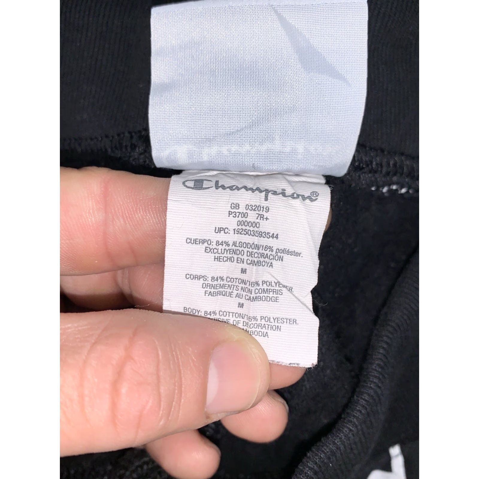 Champion Champion Sweatpants Mens M Black AOP Y2K 12481 Reverse Weave Size US 31 - 4 Thumbnail