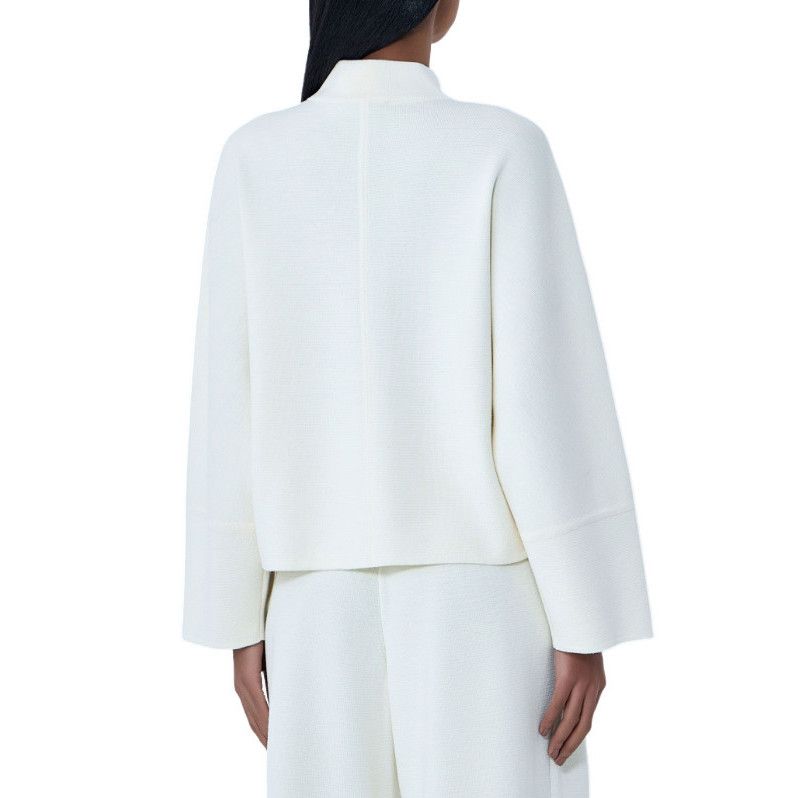 Max Mara MAX MARA Structured Wool-Blend Jacket White New & Authentic Size XS / US 0-2 / IT 36-38 - 2 Thumbnail
