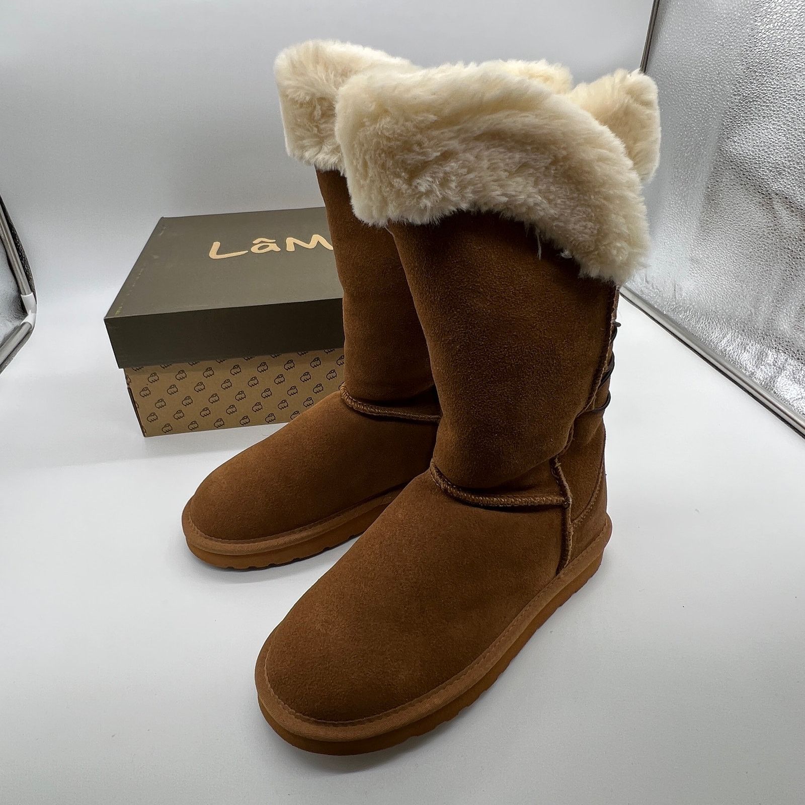 Other Lamo Water Resistant Suede Tall Winter Brown Boots Size 7M Size US 7 / IT 37 - 3 Thumbnail
