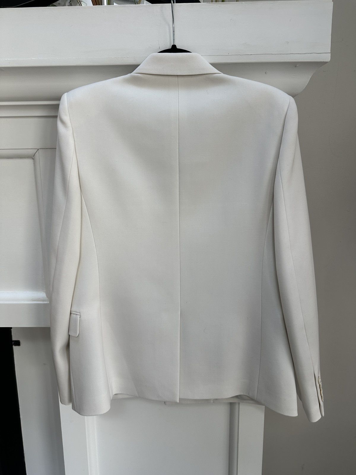 Saint Laurent Paris Ivory Double Breasted Suit Jacket Size 46R - 13 Thumbnail