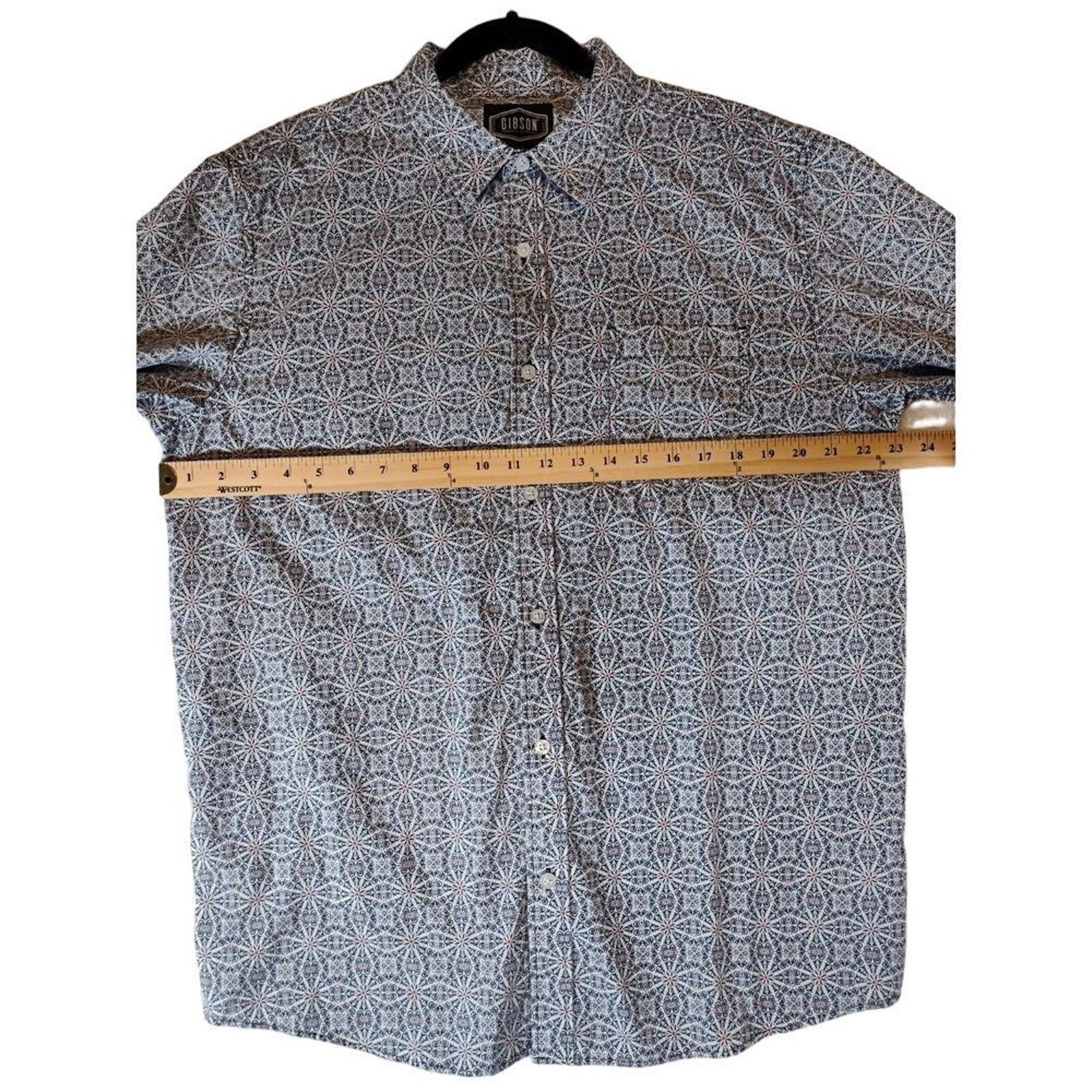Other Gibson Trading Mens Button Up Abstract Red White Blue Large Size US L / EU 52-54 / 3 - 6 Thumbnail