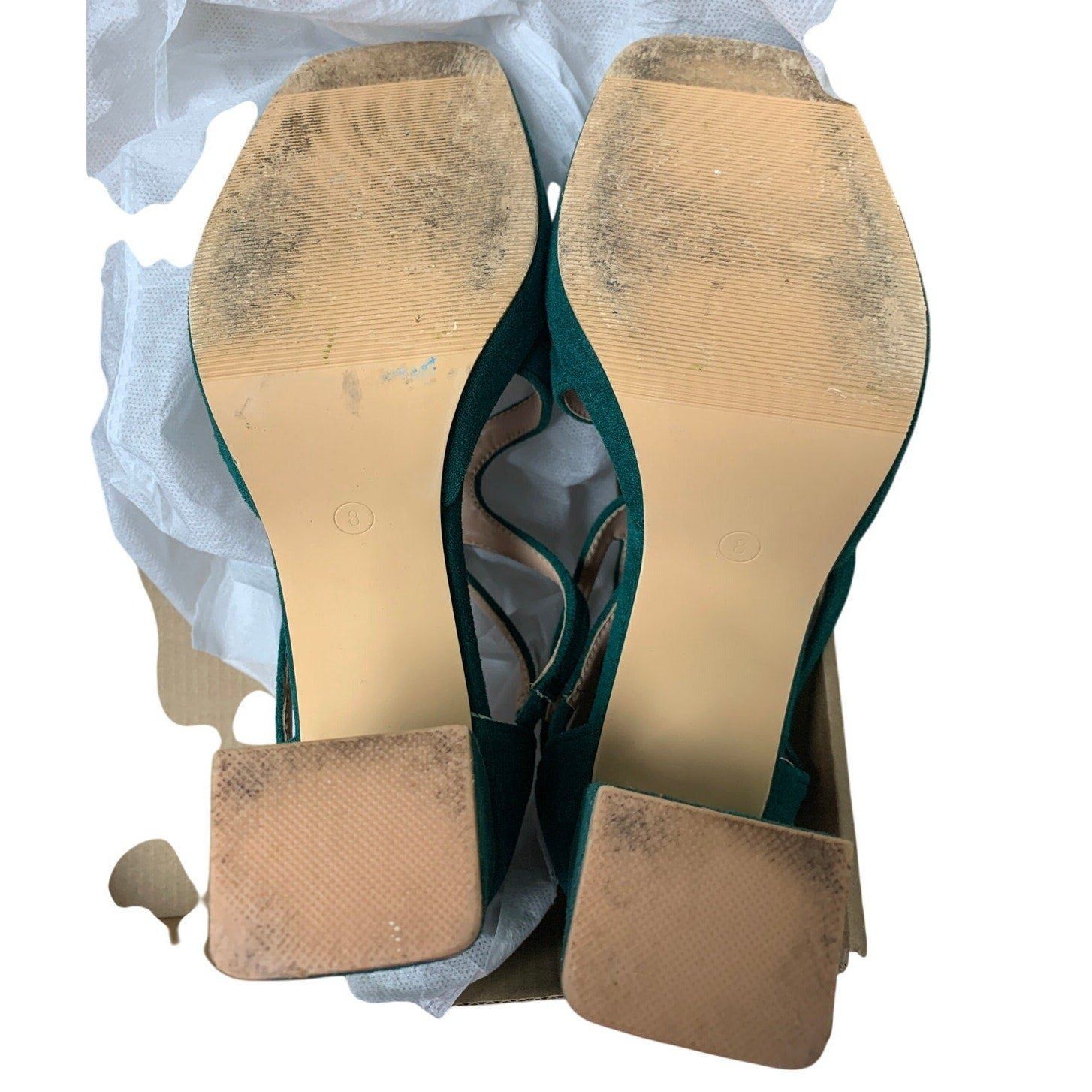 Other Risdoada Women's Size 8 Green Faux Suede Platform Heels Size US 8 / IT 38 - 7 Thumbnail