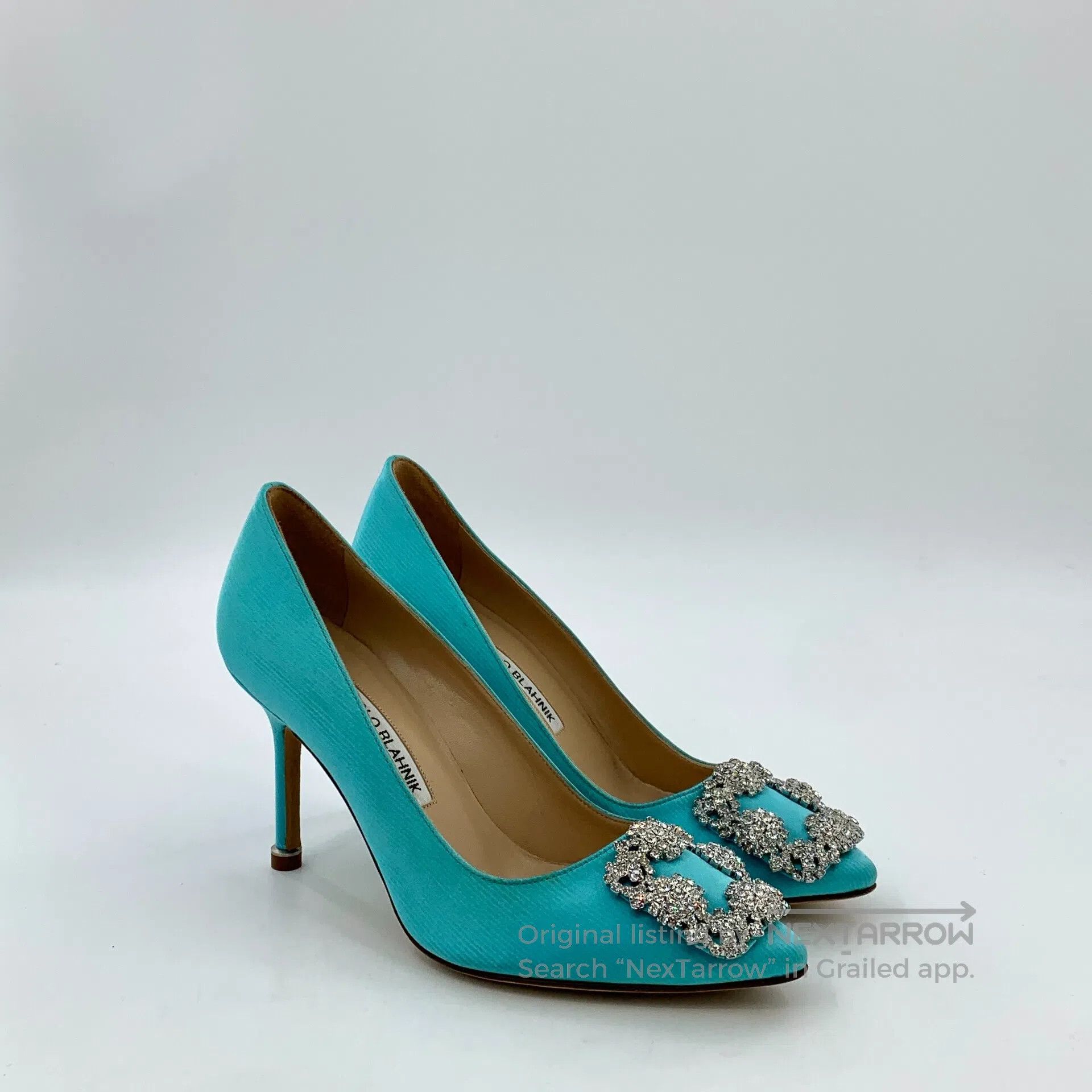 Manolo Blahnik Manolo Blahnik Blue square buckle with diamond detail stil Size US 4.5 / IT 34.5 - 2 Thumbnail