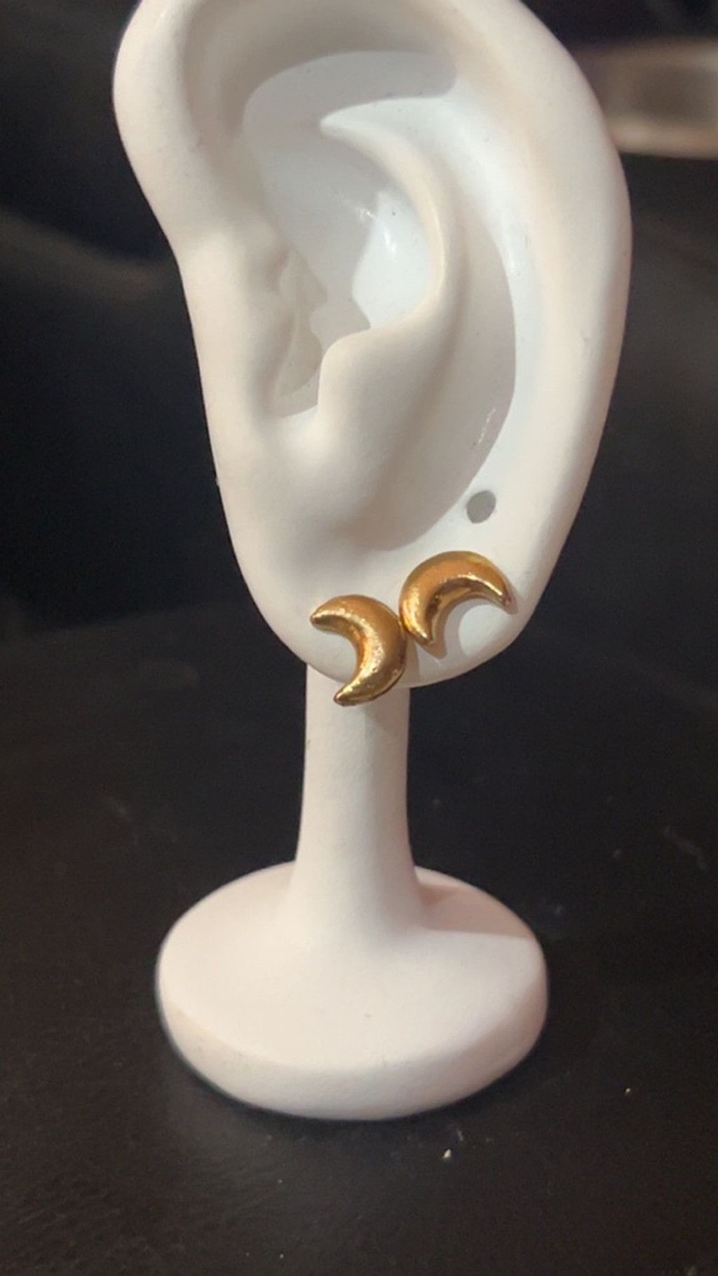The Unbranded Brand Women's Unbranded Gold Crescent Moon Stud Earrings One Size Size ONE SIZE - 2 Thumbnail