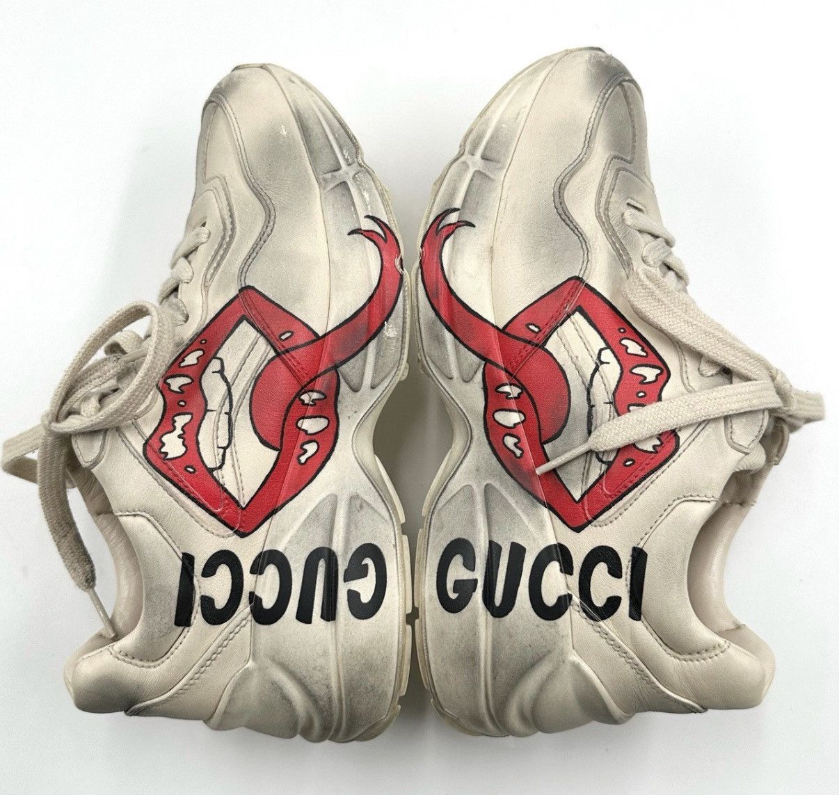 Gucci Gucci/Vintage Lip Print Dad Sneakers K12 Size US 5 / IT 35 - 9 Thumbnail
