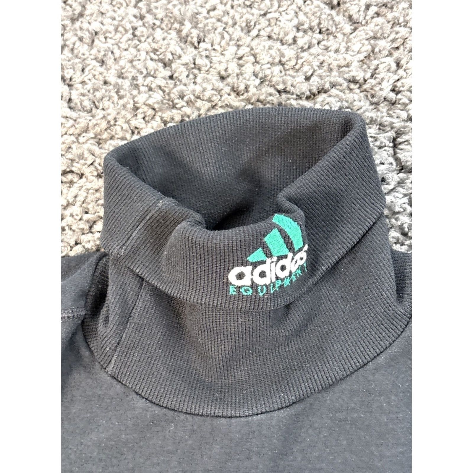 Adidas VINTAGE Adidas Equipment Long-sleeve Mock Neck Sweatshirt Mens M Black 90s Graphic Print Quilted Heavyweight Pullover Soccer Futbol Maradona Size US M / EU 48-50 / 2 - 4 Thumbnail