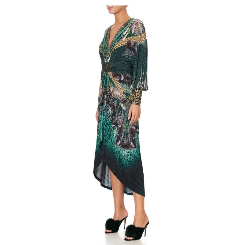 CAMILLA Camilla belted jersey Fitzgeralds flapper Asymmetric dress.M Size M / US 6-8 / IT 42-44 - 4 Thumbnail