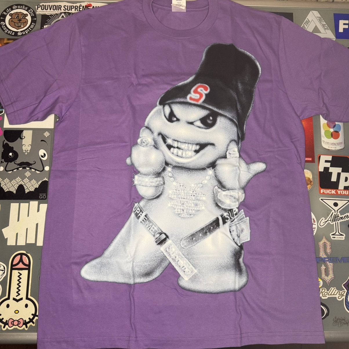 Supreme Snowman Tee Purple Sz Large FW25